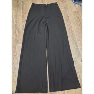 Bershka Solid Black Wide-leg pants Dress Pants Size 6: 28" Waist, 32" Inseam